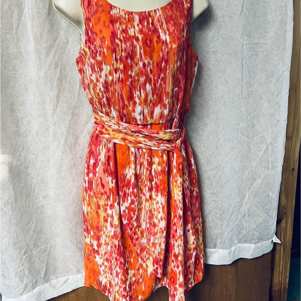 Apt. 9 Vibrant Orange and Red Mini Dress